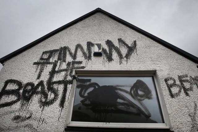 Abusive slogans were painted on the walls of the property last month