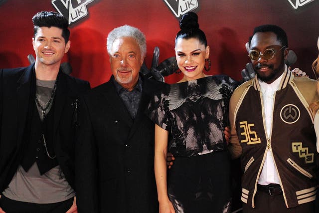 The Voice judges are back: (from left) Danny O'Donoghue, Tom Jones, Jessie J and Will.I.Am who are to be reunited when the series returns to BBC1 next year.