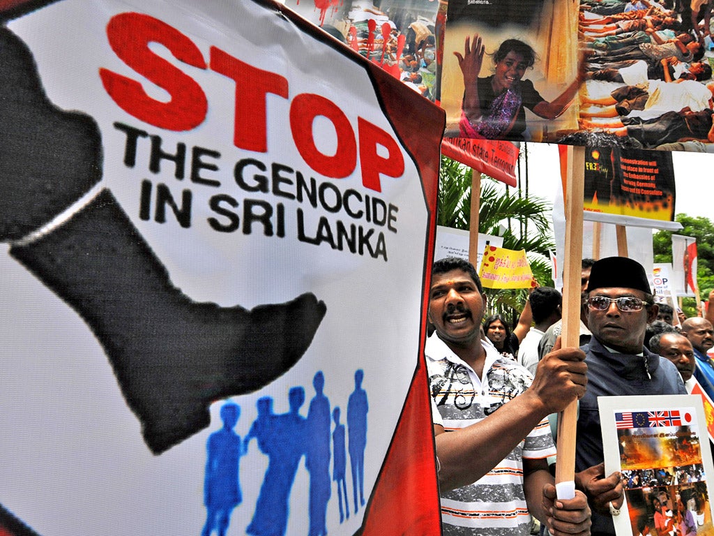 Protesters outside the United Nations office in Kuala Lumpur in 2009