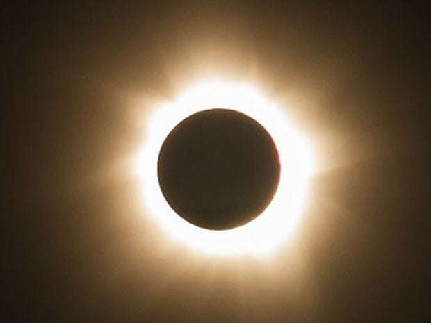 The moment a total solar eclipse is observed at Cape Tribulation in Queensland