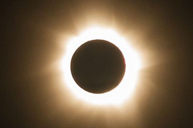 The moment a total solar eclipse is observed at Cape Tribulation in Queensland