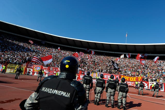 The derby on Saturday is likely to be played under tight security monitored by mounted and riot police amid fears of crowd trouble, which has plagued Serbian soccer in the past 20 years