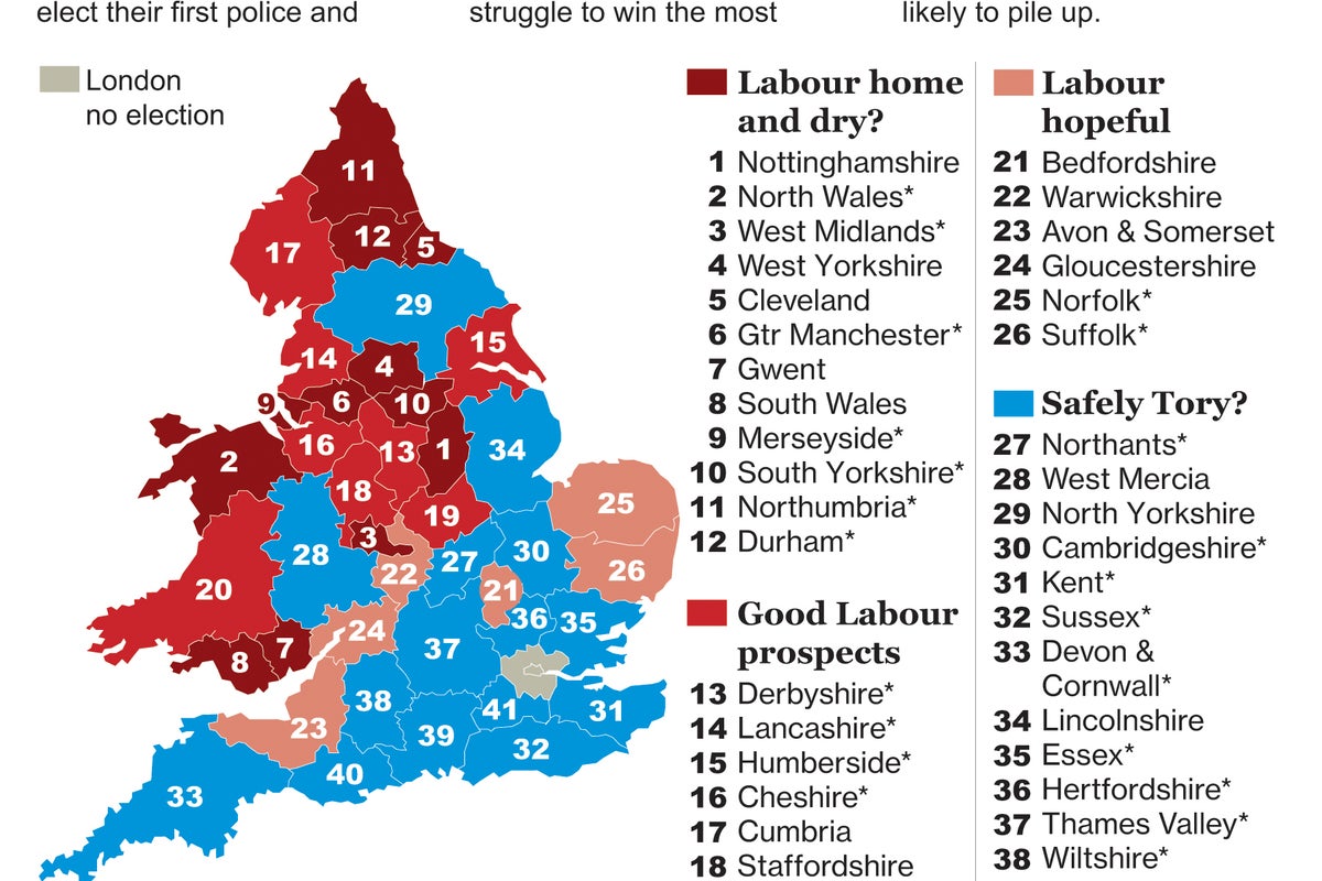 Size discrepancies of police force areas put Labour at a disadvantage ...