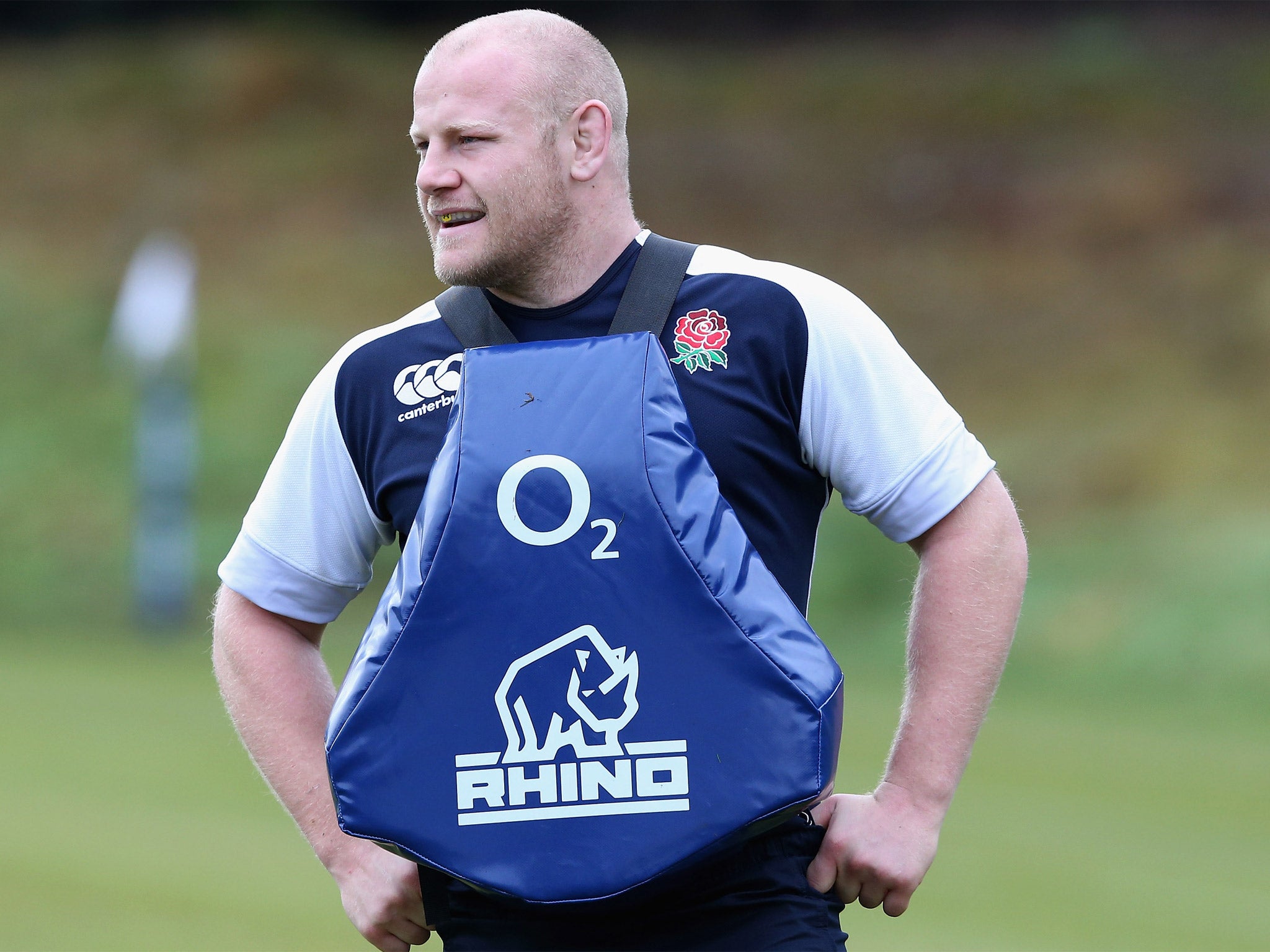 Dan Cole during training at Pennyhill Park this week