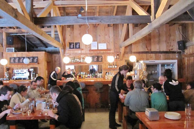 Cabane à Sucre is noisy, organised chaos with tables colonised by extended families and large groups, plaid-shirted and puffer-jacketed