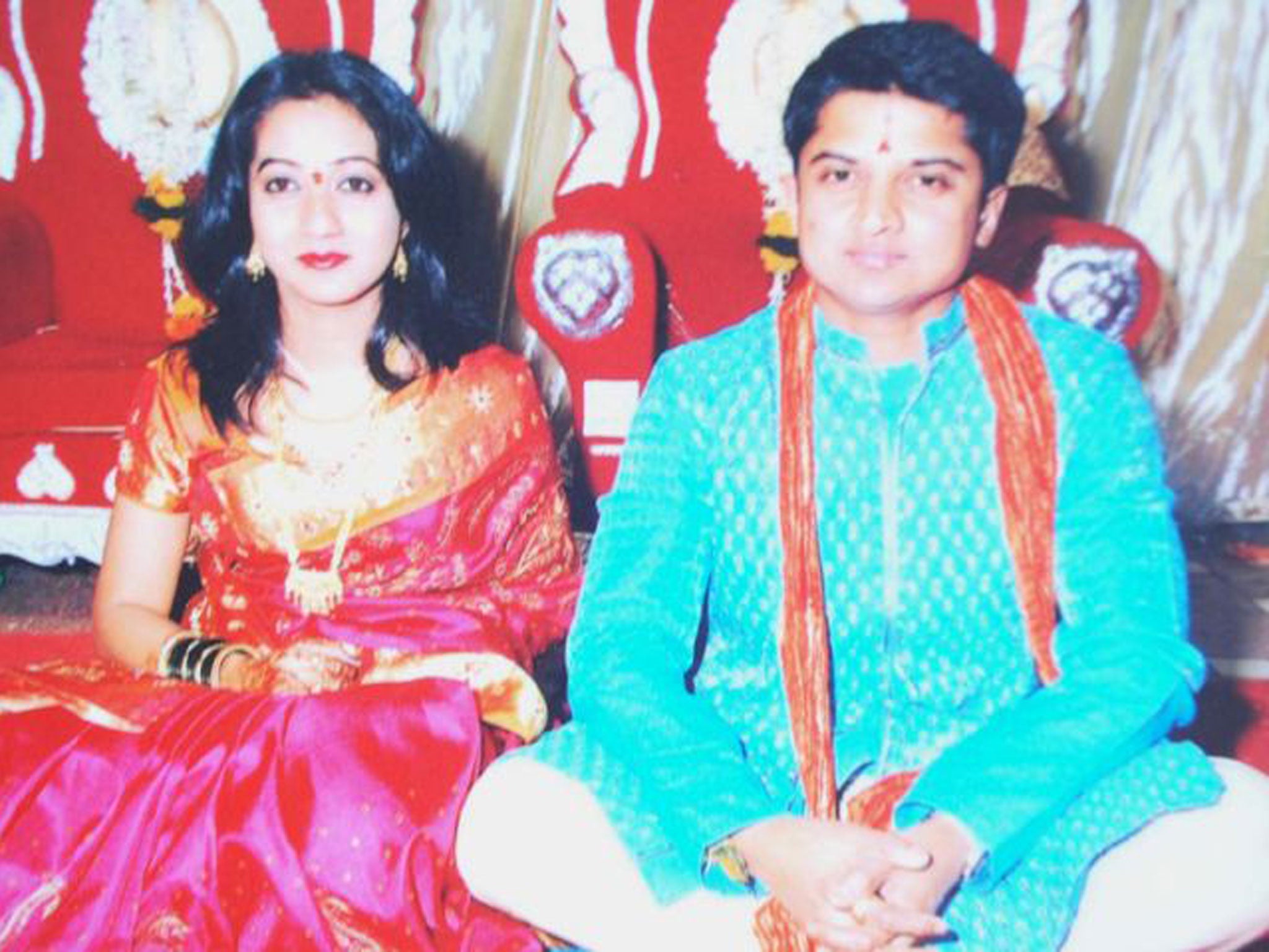 Savita and Praveen Halappanavar on their wedding day in 2008