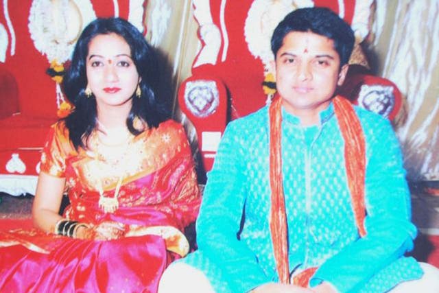 Savita and Praveen Halappanavar on their wedding day in 2008
