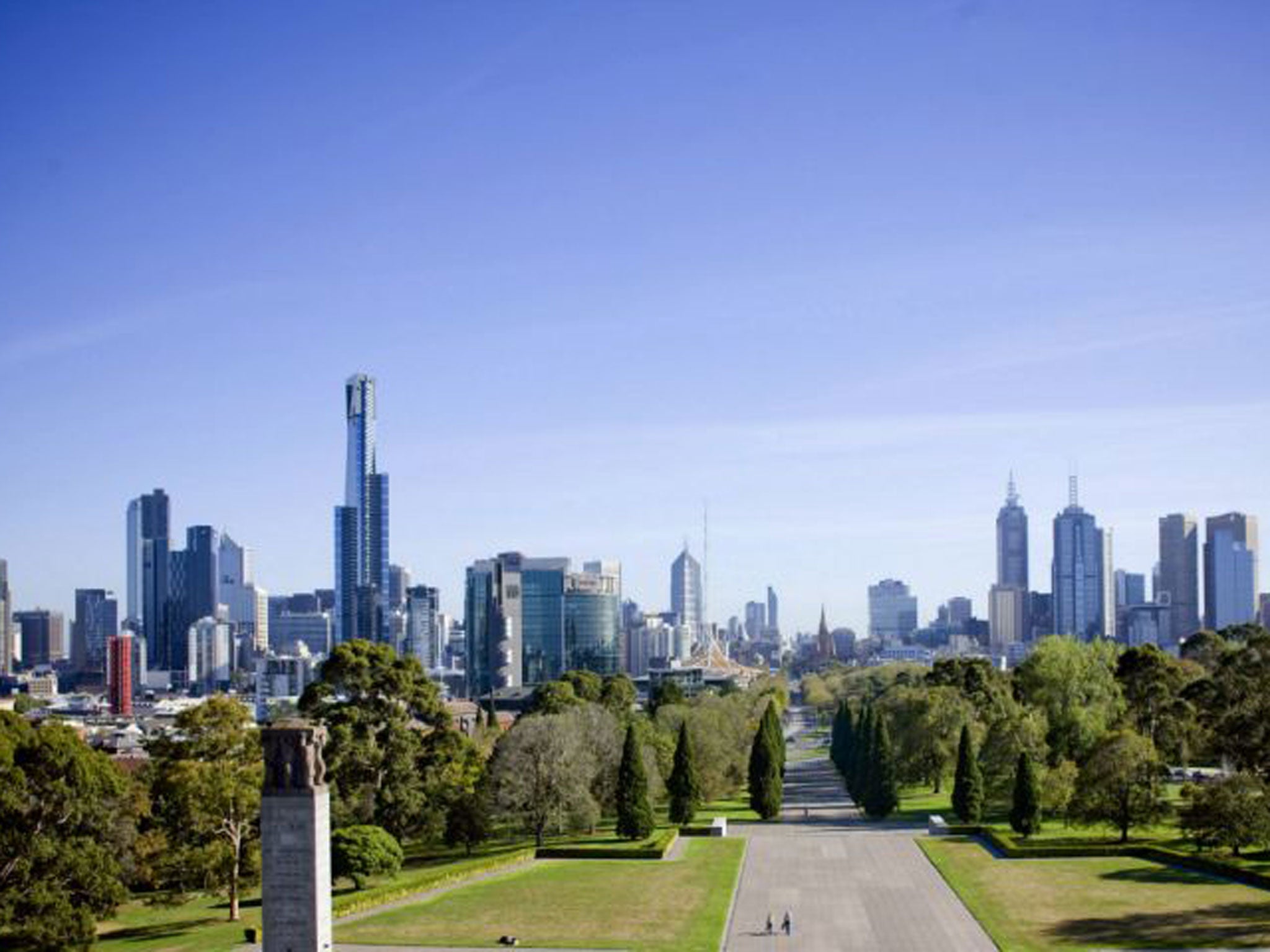Green days: a view of the Melbourne skyline