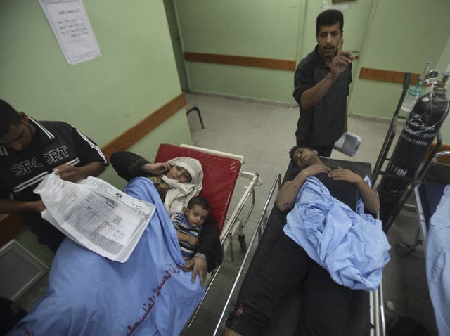 Wounded in Gaza yesterday