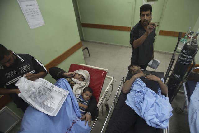 Wounded in Gaza yesterday