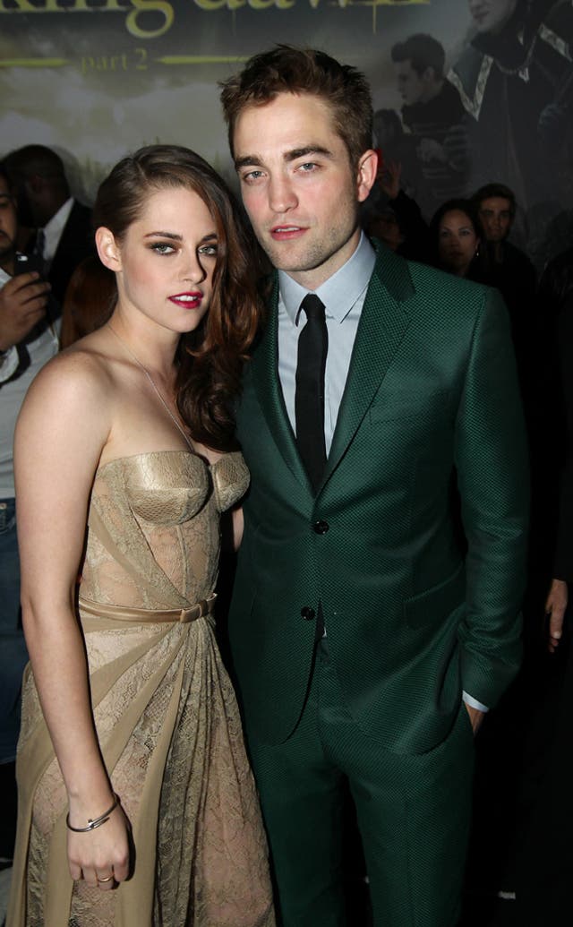 United front:Kristen Stewart and Robert Pattinson at the world premiere of "The Twilight Saga: Breaking Dawn Part II" in Los Angeles.