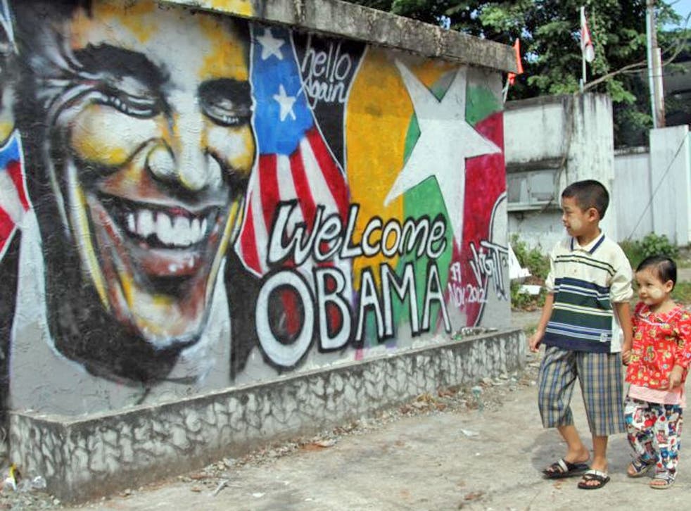 A Burmese graffiti artist welcomes Barack Obama for his first visit