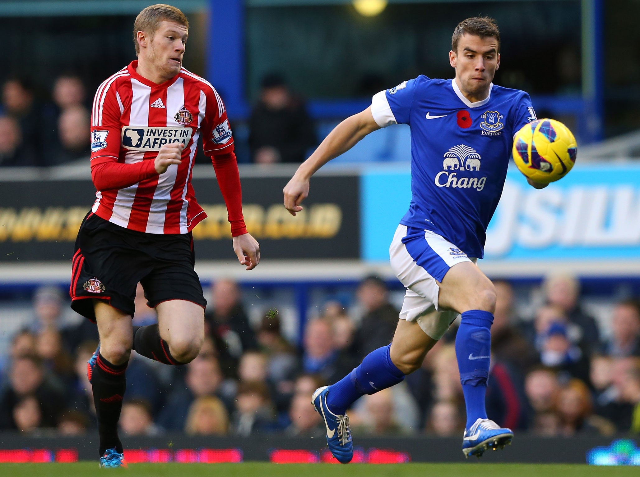 James McClean (left) received death threats for not donning a poppy like Everton's Seamus Coleman
