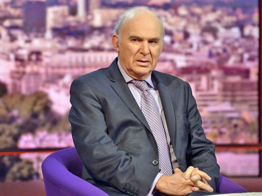 Business Secretary Vince Cable on BBC1's The Andrew Marr Show