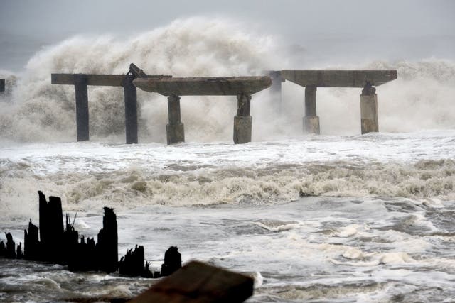 Superstorm Sandy lashes Atlantic City's coastline
