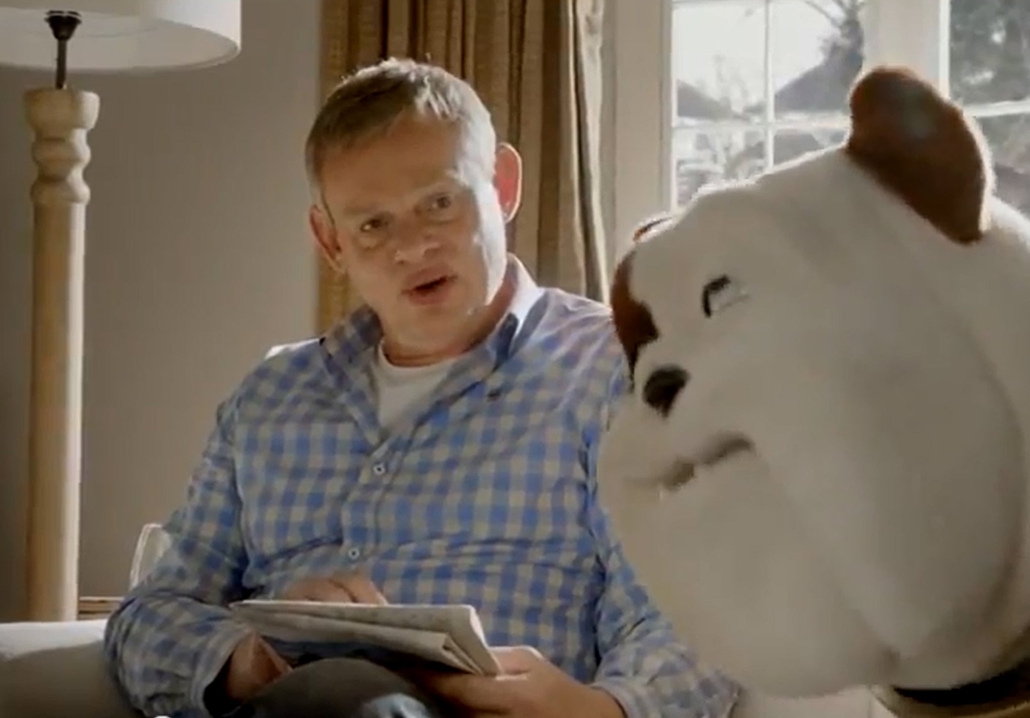 Martin Clunes and the Churchill dog