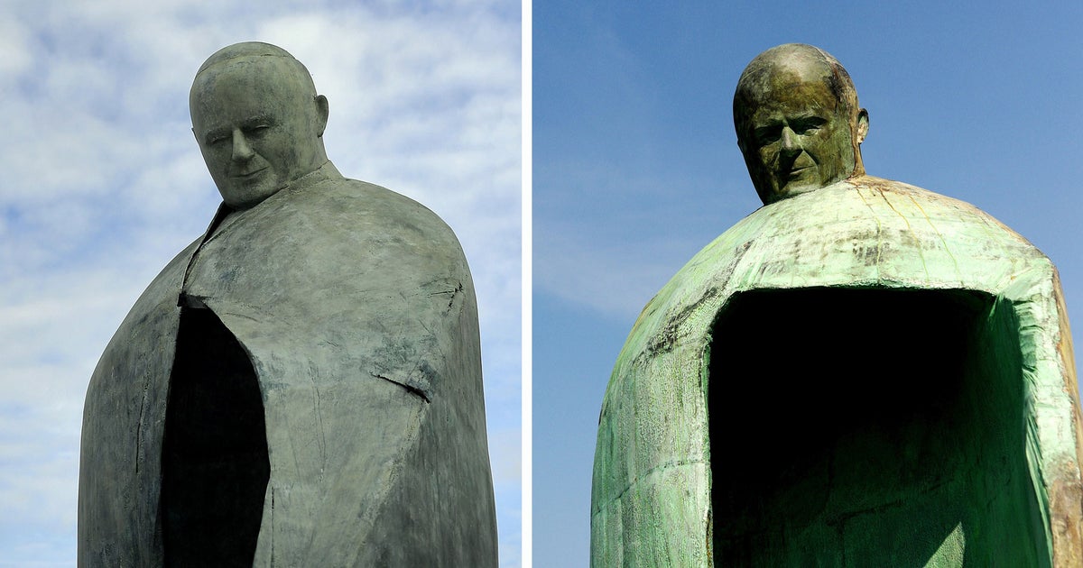 That's more like it! Much-mocked pope statue gets a makeover