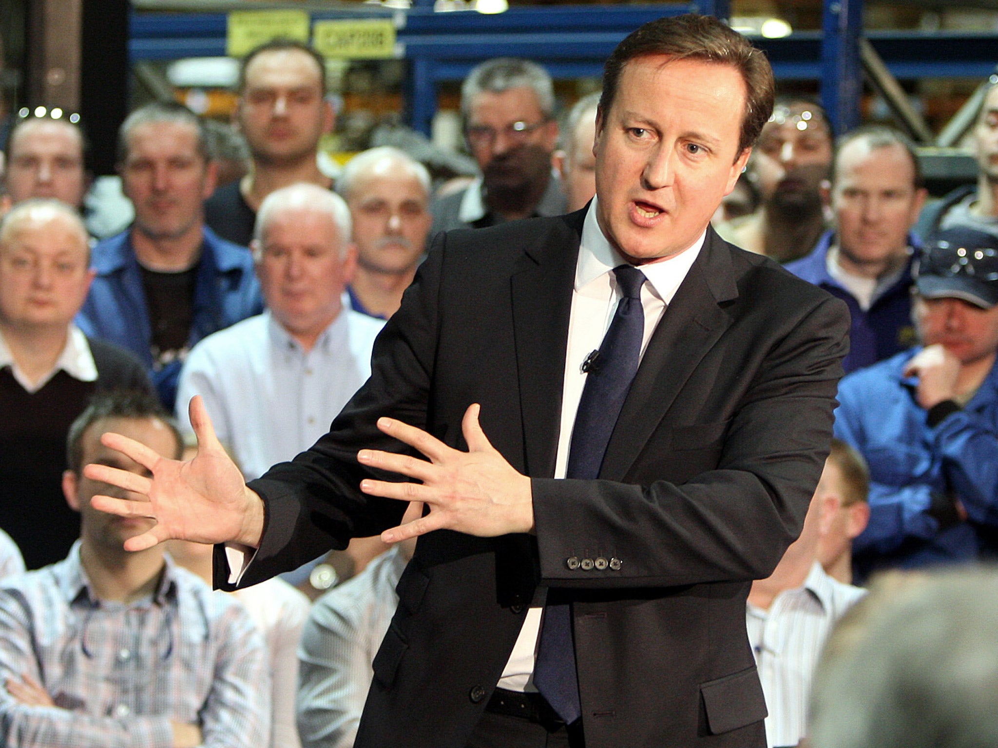 David Cameron speaking in Portadown yesterday