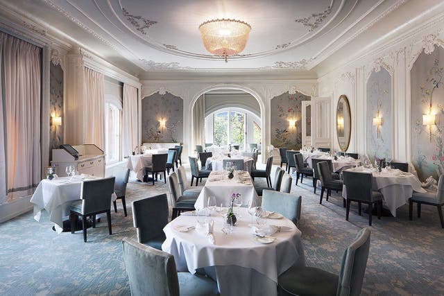 The Pompadour by Galvin is located in a pale, exquisite meringue of a room