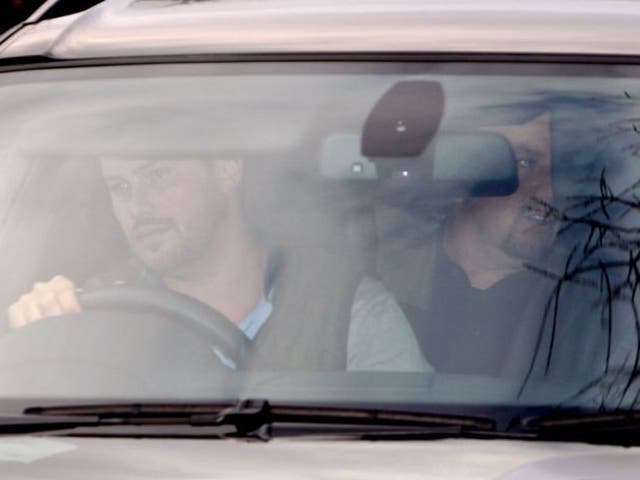 Chelsea's new interim manager Rafael Benitez is driven into Cobham Training Ground