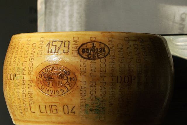Hard cheese: a wheel of Parmigiano Reggiano