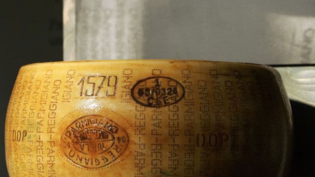Hard cheese: a wheel of Parmigiano Reggiano
