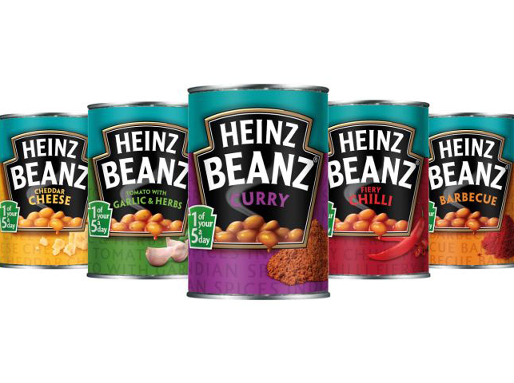 Various Heinz Baked Beans flavours