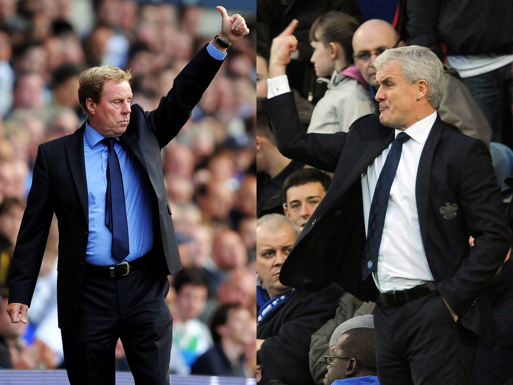 All change at QPR: hello Harry Redknapp (left) and farewell Mark Hughes