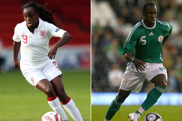 Brother bother: Eniola Aluko (left) helped Sone to leave financially stricken Rangers with her first class law degree
