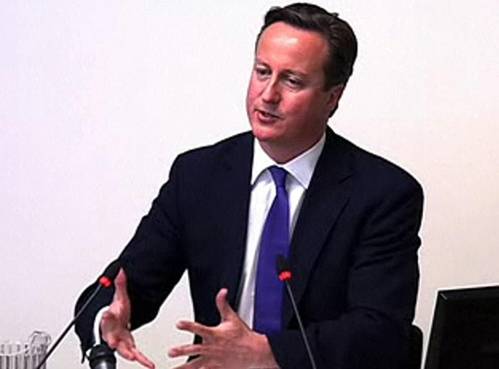 David Cameron at the Leveson Inquiry