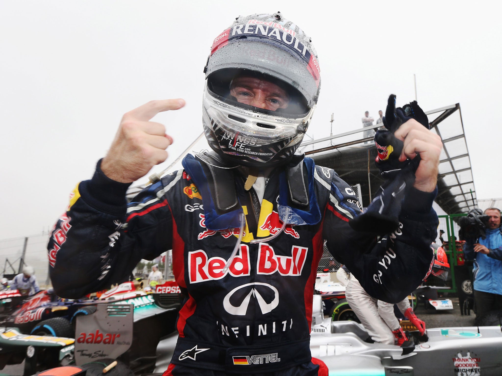Vettel begins his title celebrations