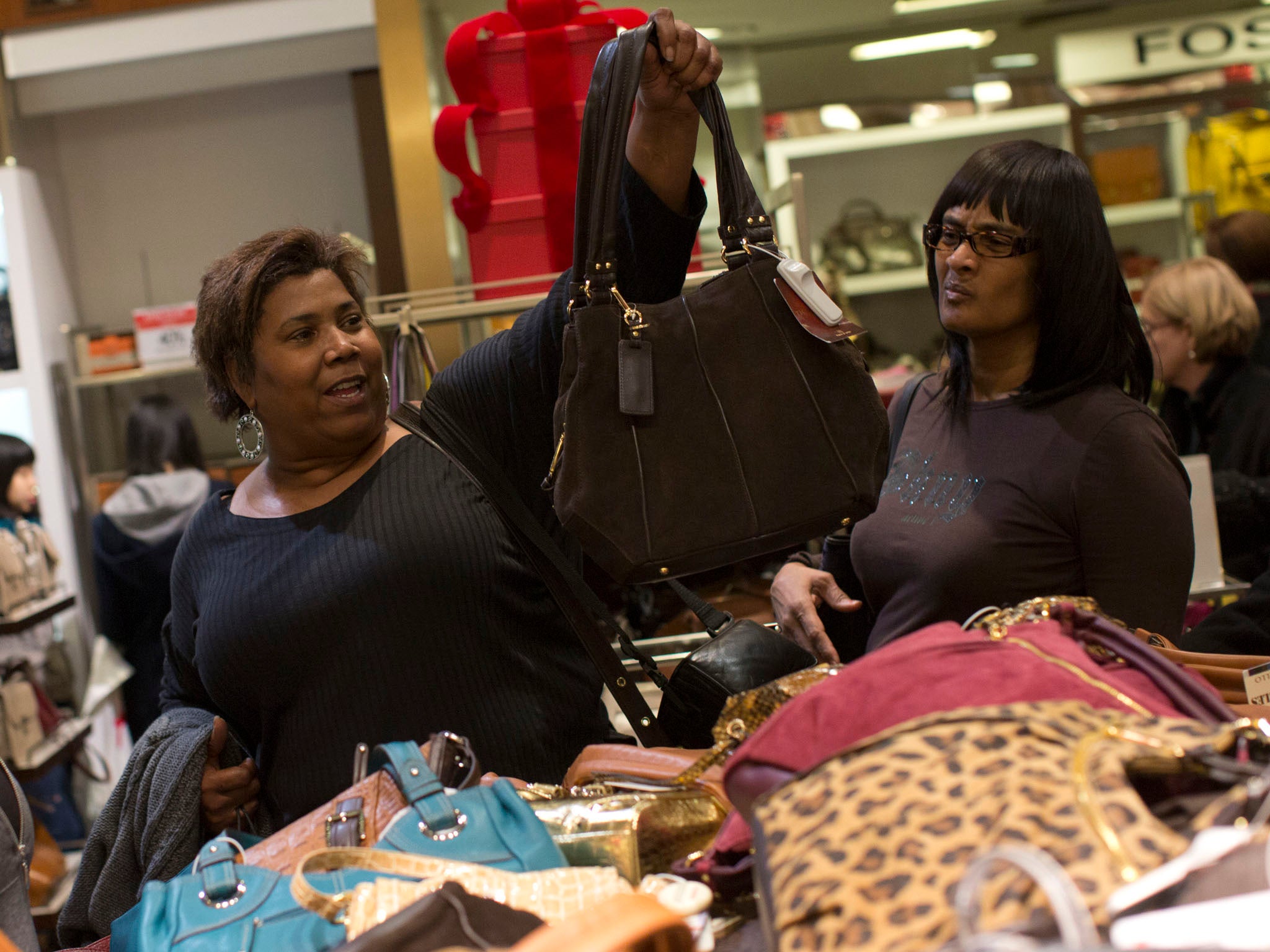 Shoppers in Macy's store over Thanksgiving Weekend