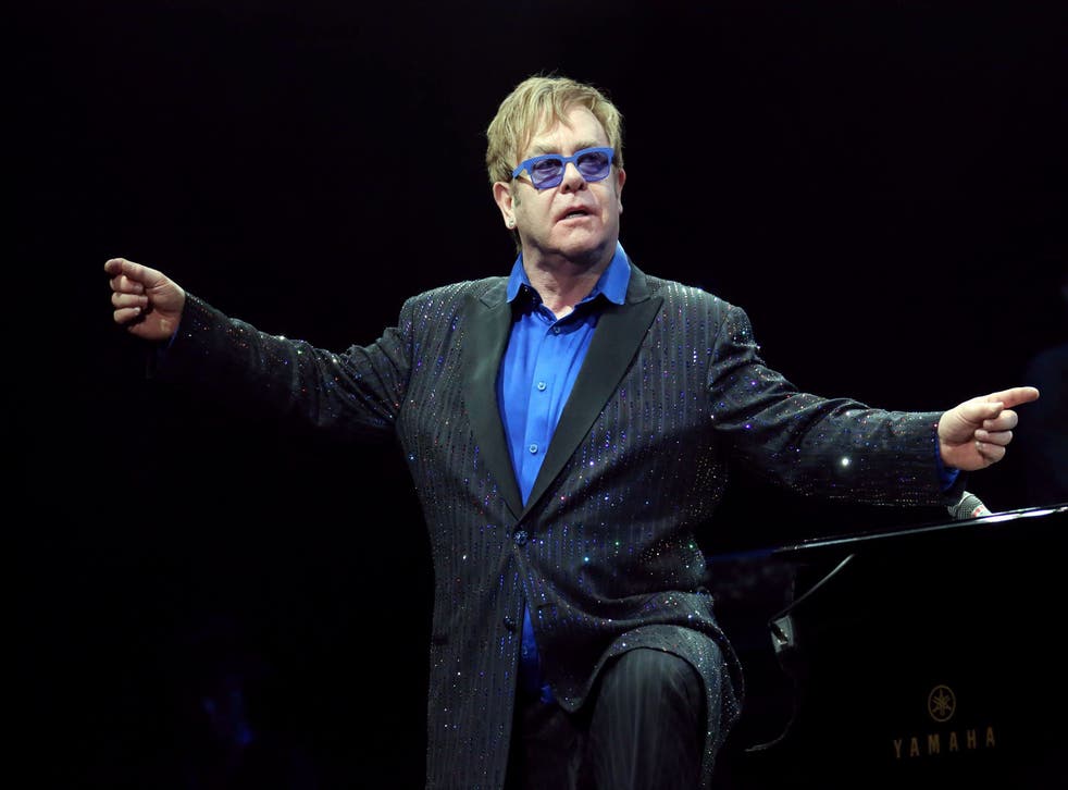 Elton John performing in Beijing last night