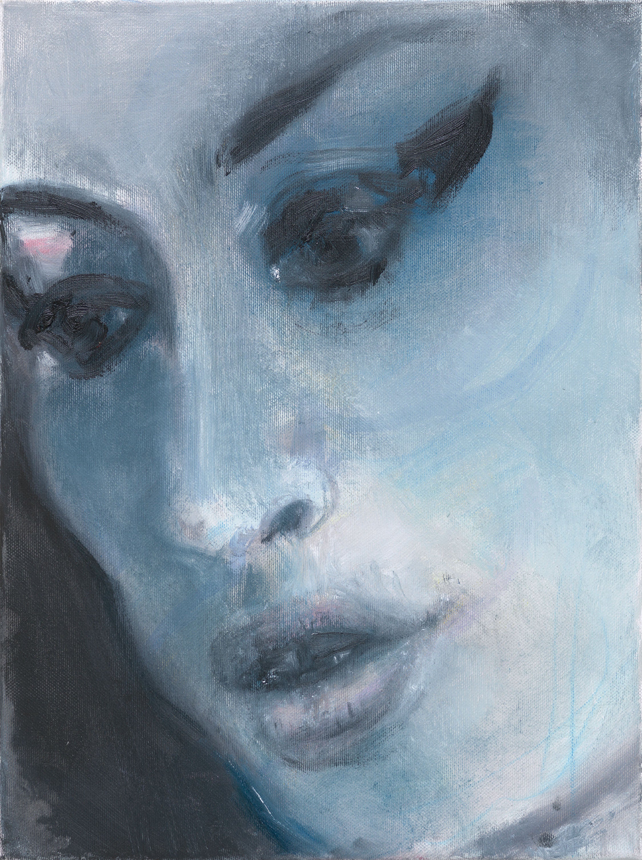 "Amy Blue" by Marlene Dumas. The painting of Amy Winehouse has joined images of Sir Winston Churchill and the Queen by going on display at the National Portrait Gallery
