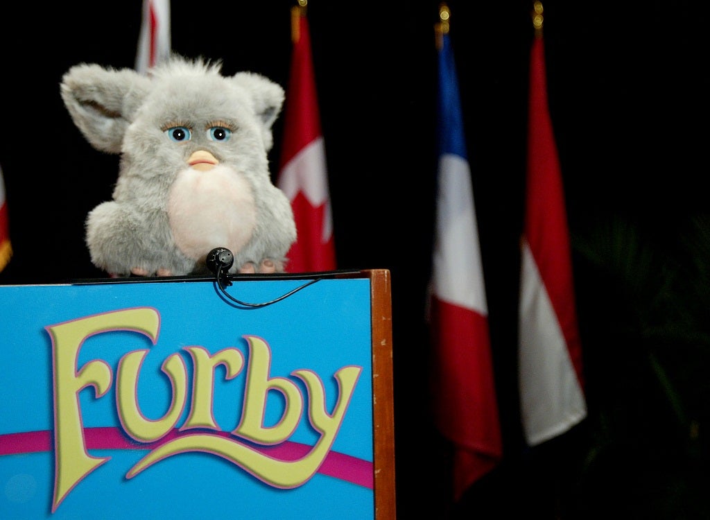 Unveiling of the new Furby toy at the UN Plaza on August 2, 2005 in New York City.