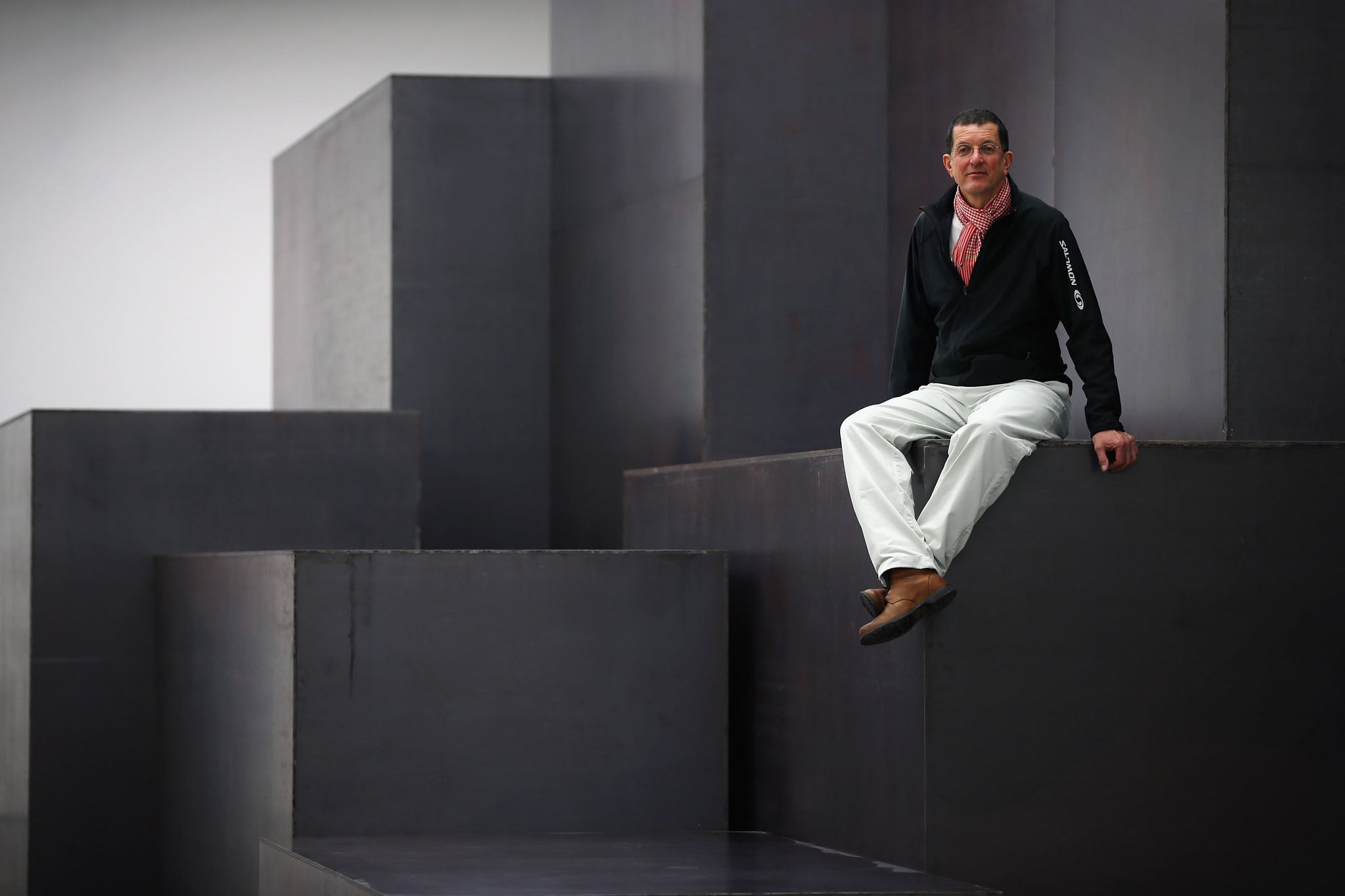 Antony Gormley atop 'Model'