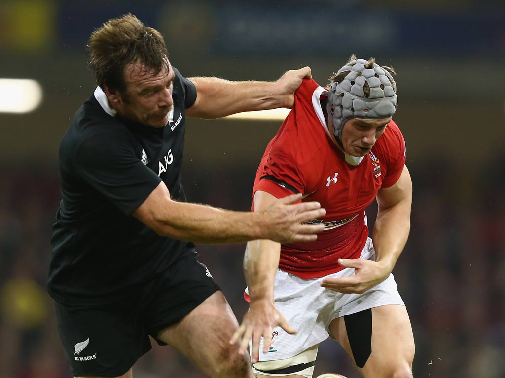Andrew Hore (left) in action against Wales
