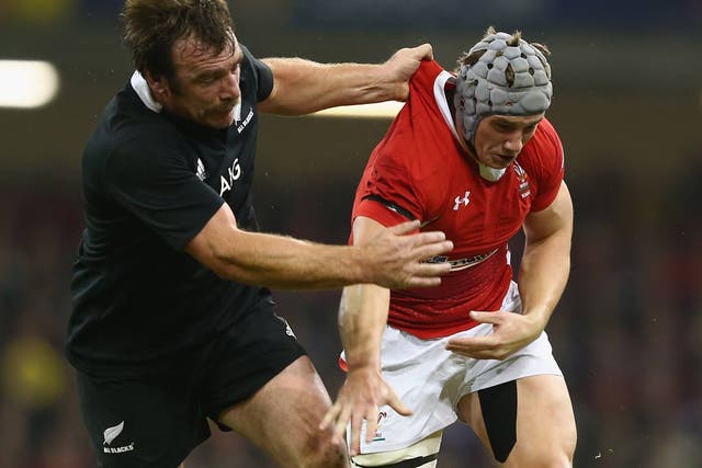 Andrew Hore (left) in action against Wales