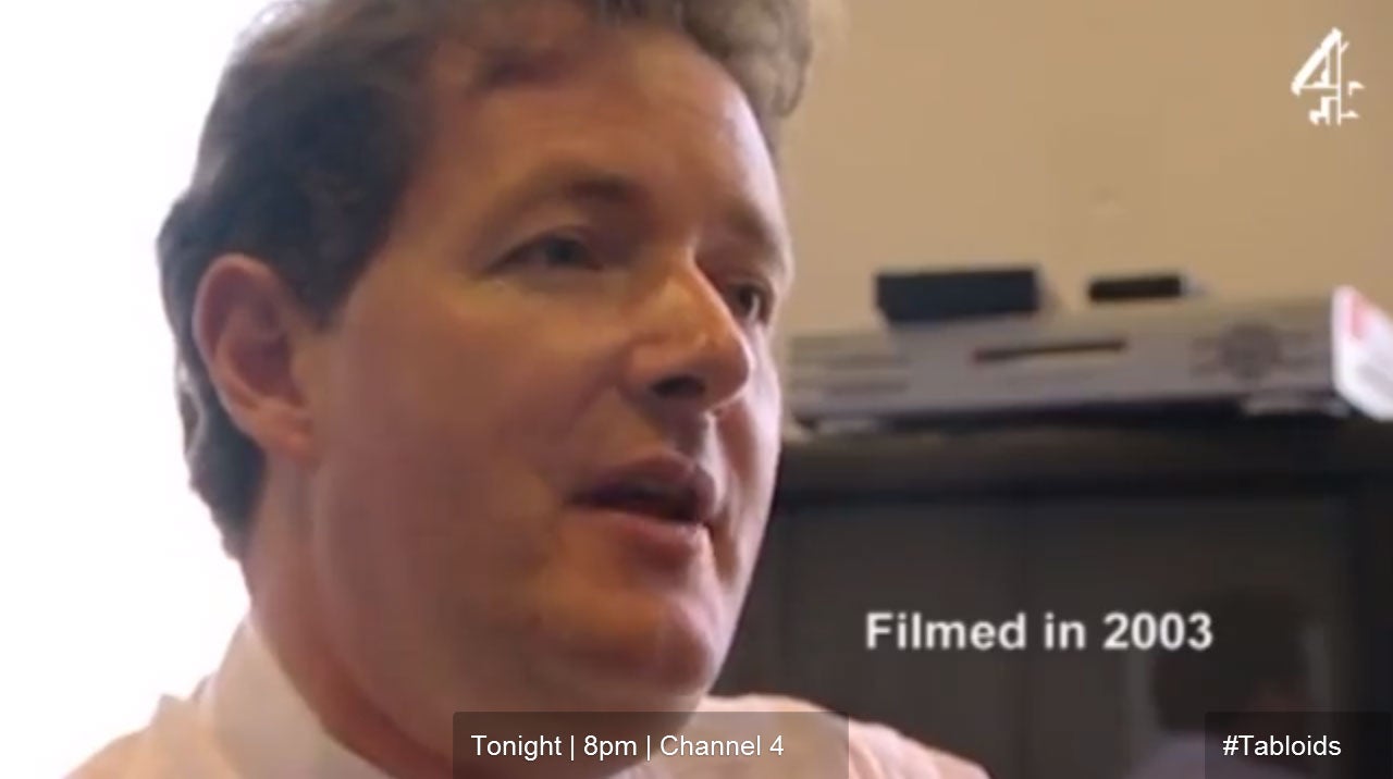 Piers Morgan in footage from 2003 to be broadcast tonight on Channel 4 documentary Taking on the Tabloids