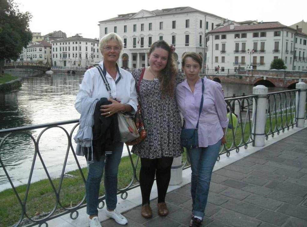 Lauren with her host family in Treviso