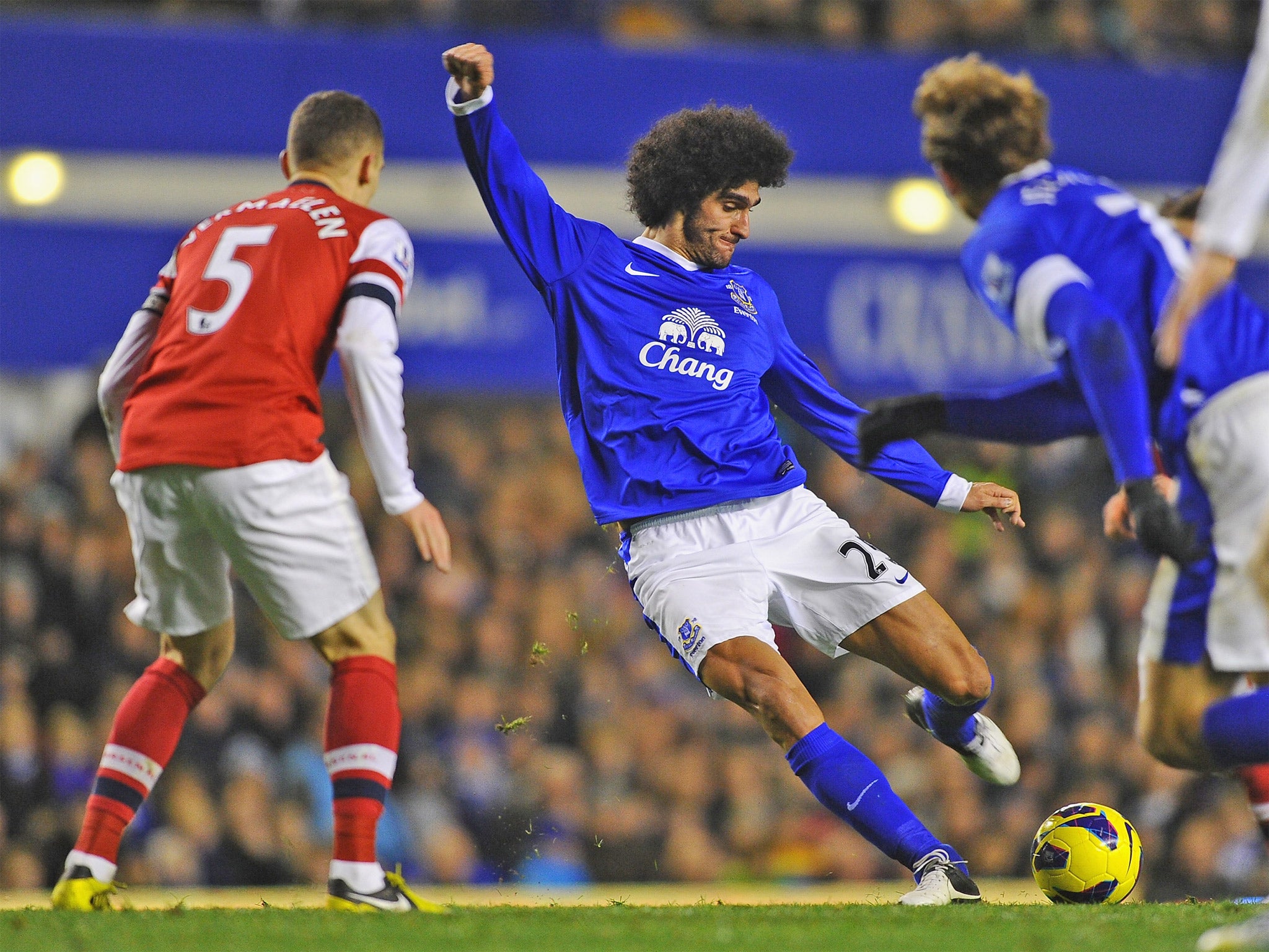 Marouane Fellaini’s leveller kept Everton’s unbeaten home record