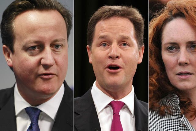 David Cameron, Nick Clegg, Rebekah Brooks and Andy Coulson