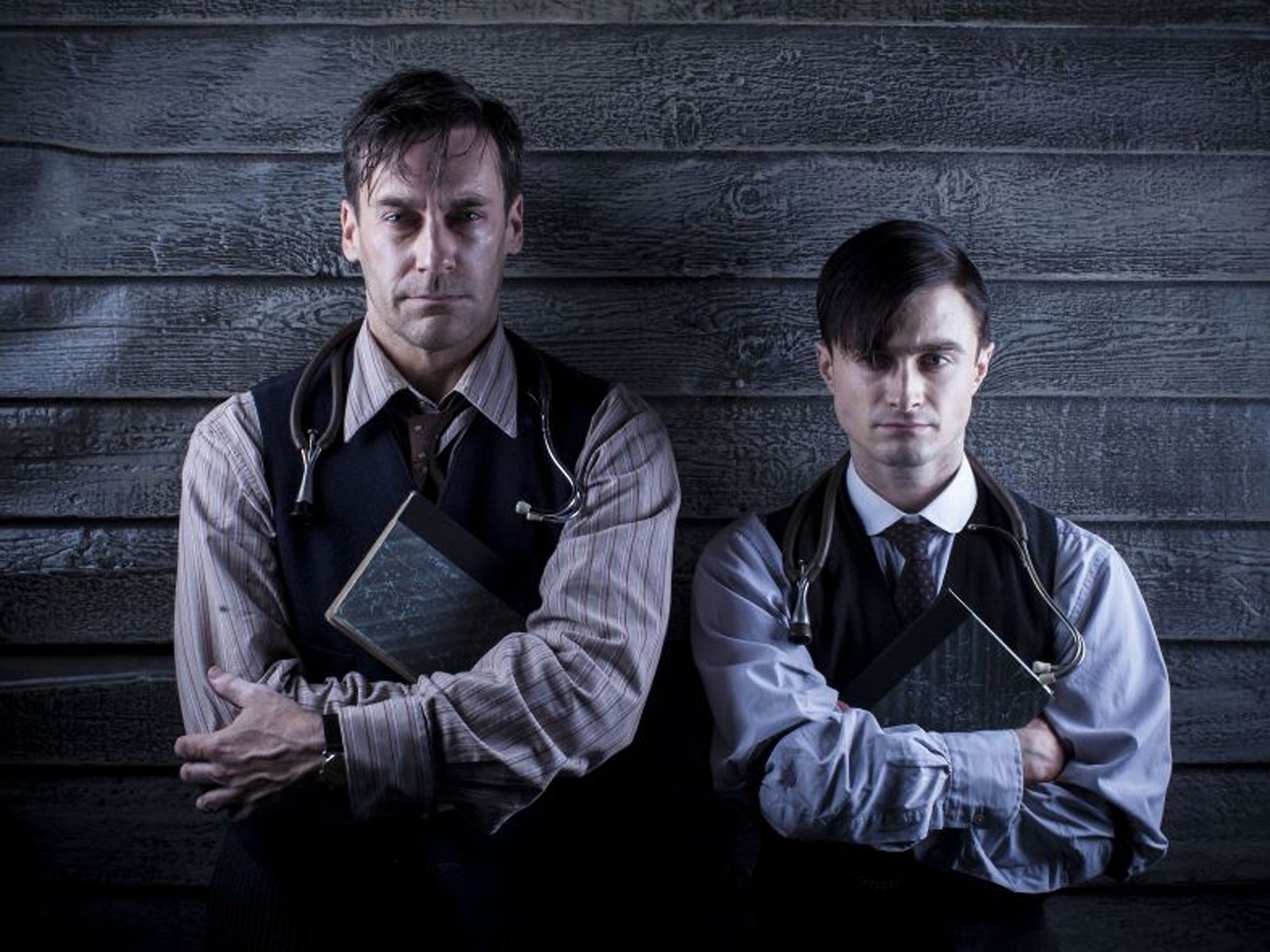 Doc Horror: Daniel (right) and Jon Hamm in A Young Doctor's Notebook