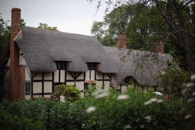 A view of Anne Hathaway's Cottage where William Shakespeare courted his future bride
