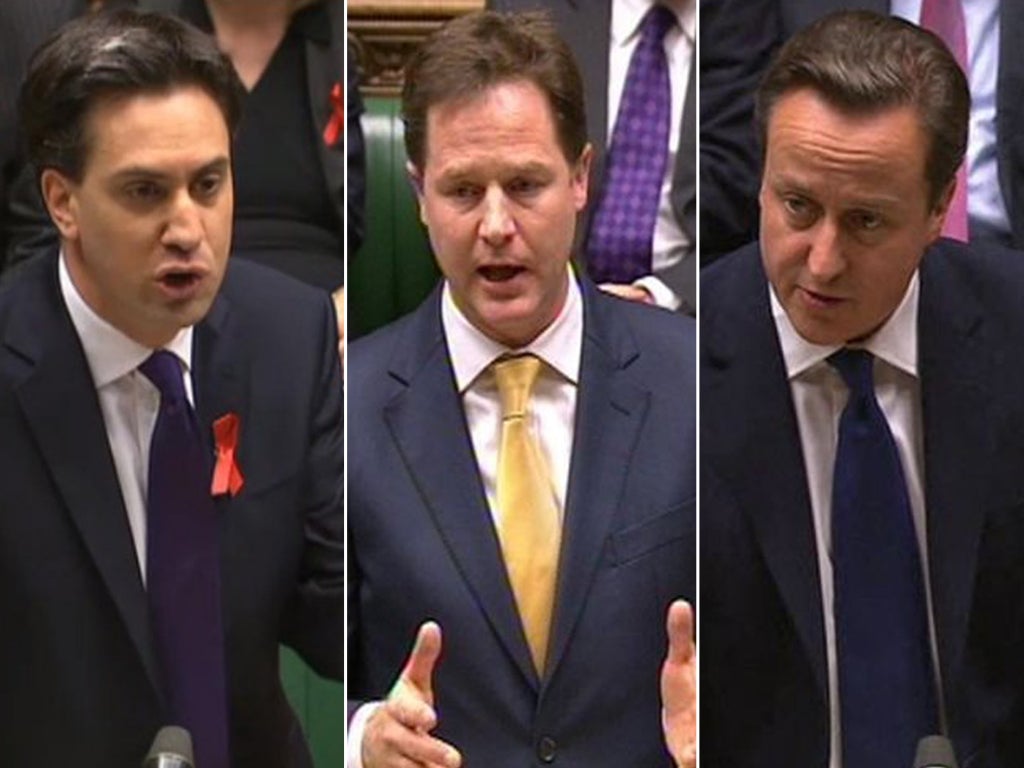 Ed Miliband, Nick Clegg and David Cameron all made separate statements to the Commons