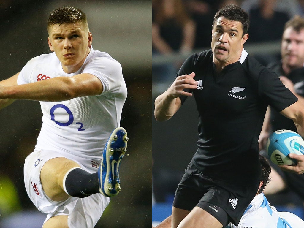 Owen Farrell will go head to head with Dan Carter