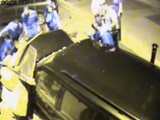 Shocking CCTV footage shows a Volvo crashing into the Three Elms pub in Brixham, Devon