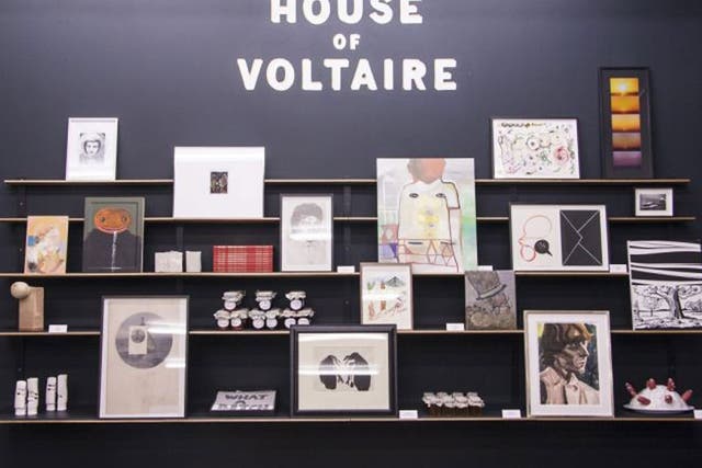 Pay a visit to the House of Voltaire pop-up shop between now and 15 December and you could find a well-known artist manning the tills. Limited-edition prints from £100, studiovoltaire.org