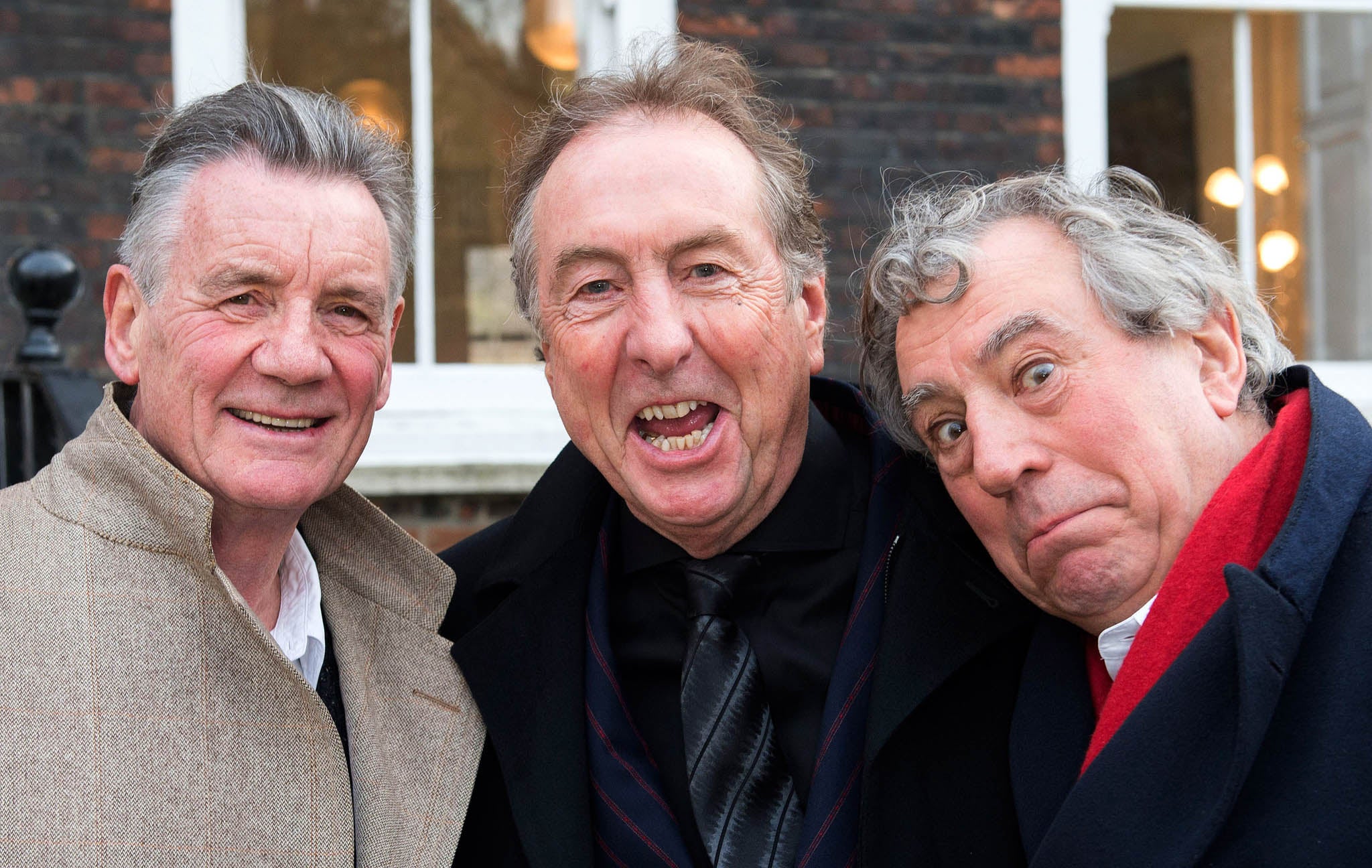 Michael Palin, Eric Idle and Terry Jones of Monty Python pose together ahead of a legal case at the High Court in a dispute over the hit musical Spamalot on 30 November. The Pythons lost the dispute and Mark Forstater, who produced the 1975 film Monty Pyt