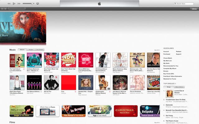 iTunes 11 includes buttons which allow users to switch between the store and back to the library